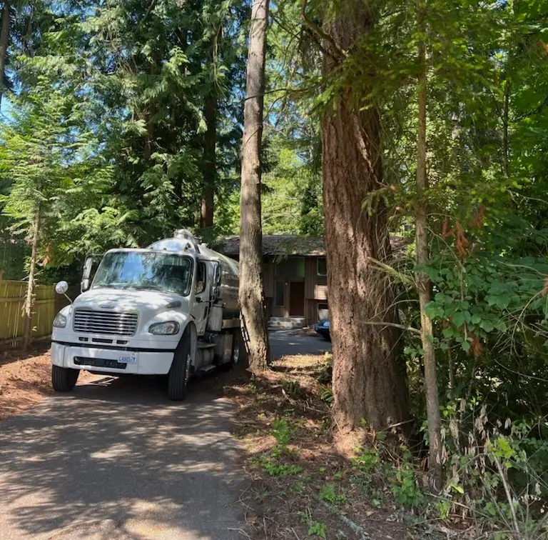 Septic system installation excavation work